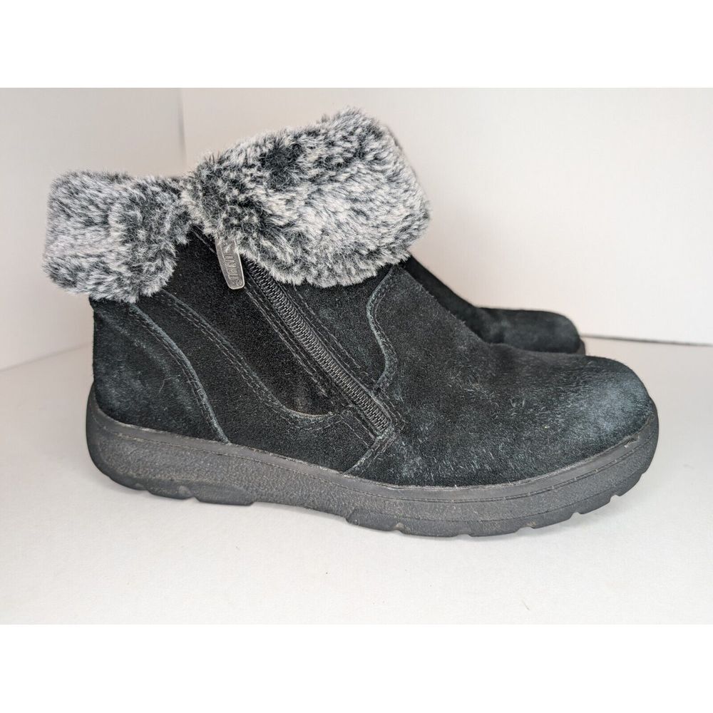Khombu Jessica Women's Faux Fur‎ Lined Suede Ankle Boots in Black Size 98